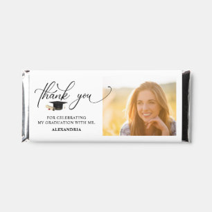 Modern Script Photo Graduation Thank You Hershey Bar Favors