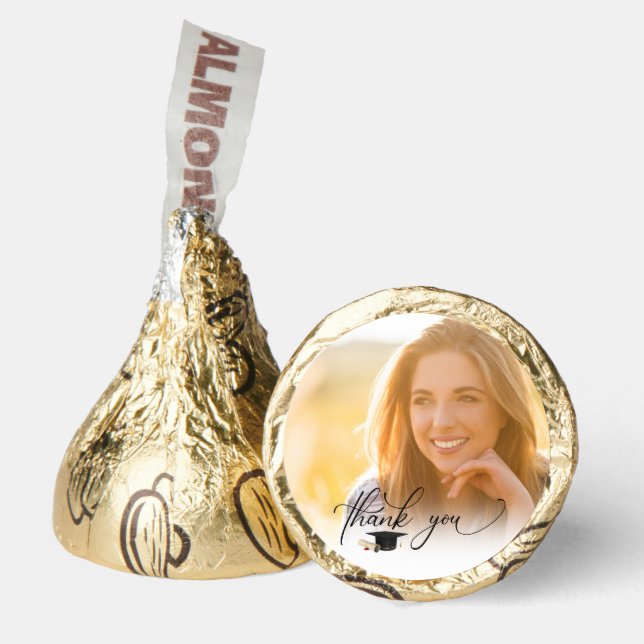 Modern Script Photo Graduation Thank You Hershey®'s Kisses® (Front)