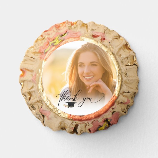 Modern Script Photo Graduation Thank You Reese's Peanut Butter Cups (Front)