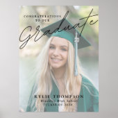 Modern Script Photo Graduation Welcome Poster | Zazzle