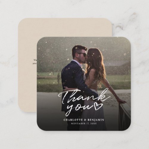 Modern Script Photo Hand_Lettered Thank You Card