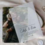 Modern Script Photo Overlay Wedding Vellum Invitations<br><div class="desc">Modern Script Photo Overlay Wedding Vellum Invitations. Click the personalize button to customize this design.</div>