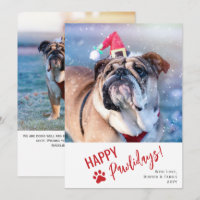 Modern Script Photo Pet Happy Pawlidays