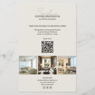 Modern Script Photo QR Professional Business Flyer