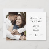 Modern Script Photo Save The Date (Front)