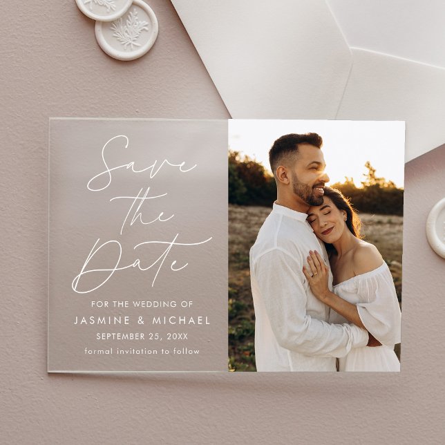 Modern Script Photo Save The Date (Creator Uploaded)