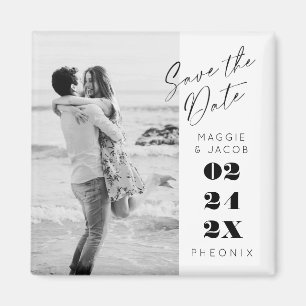 Modern Script  Photo Save the Date Magnet