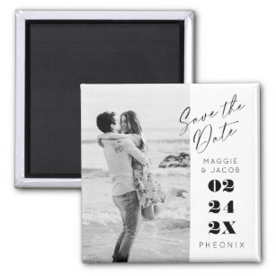 Modern Script  Photo Save the Date Magnet