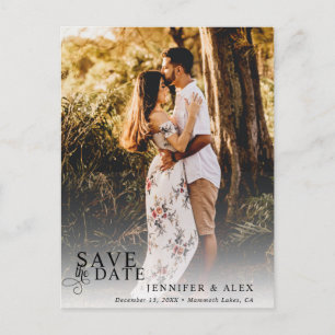 Modern Script Photo Save The Date Postcard