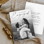 Modern Script Photo Wedding Engagement Party Invitation<br><div class="desc">Modern Script Photo Wedding Engagement Party Invitations Announcement. The backside includes additional details for party invitations and/or registry information. Click the personalize/edit button to customize this design with your photos and details.</div>