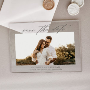 Modern Script Photo Wedding Save the Date