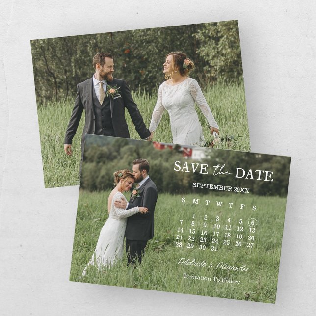 Modern Script Photo Wedding Save The Date Invitation (Creator Uploaded)