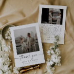 Modern Script Photo Wedding Thank You Card<br><div class="desc">This is an elegant, modern wedding thank you template featuring a beautiful calligraphy font and minimalist design. Edit most wording and all colors. // For matching items, please visit the "ALICE" collection in the Sincerely By Nicole Zazzle store. * If you like this design but don't see it available for...</div>