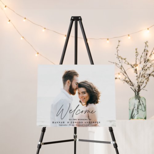 Modern script  photo welcome to the wedding  foam board