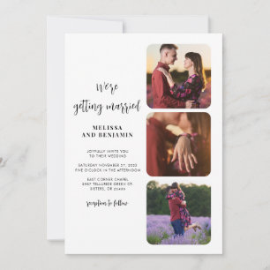 Modern Script Photos Wedding Invitation