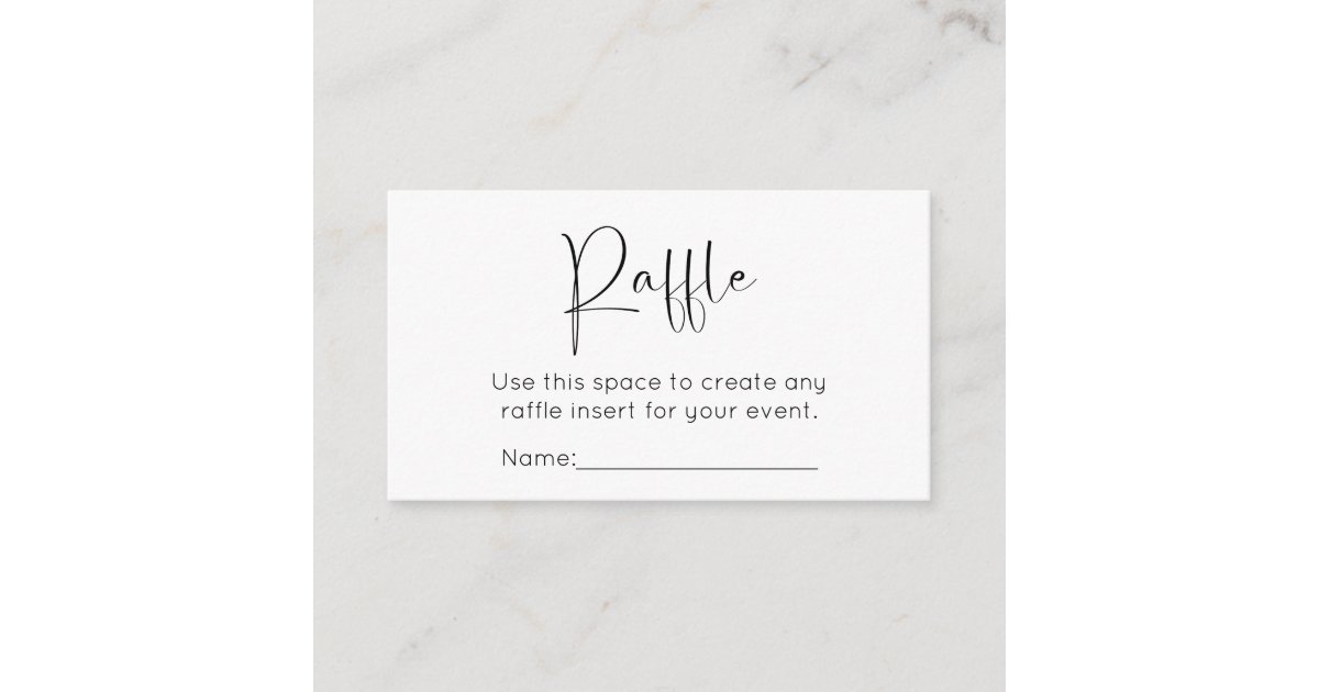 Raffle Script Modern Script Pickleball Bridal Shower Raffle Enclosure Card | Zazzle