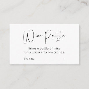 Modern Script Pickleball Bridal Shower Wine Raffle Enclosure Card