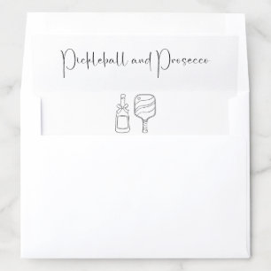 Modern Script Pickleball & Prosecco Bridal Shower Envelope Liner