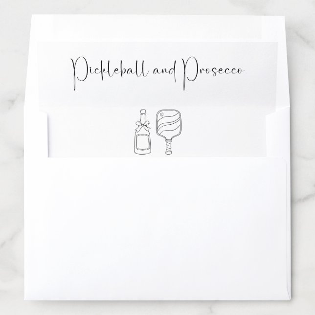 Modern Script Pickleball & Prosecco Bridal Shower Envelope Liner (In Envelope)
