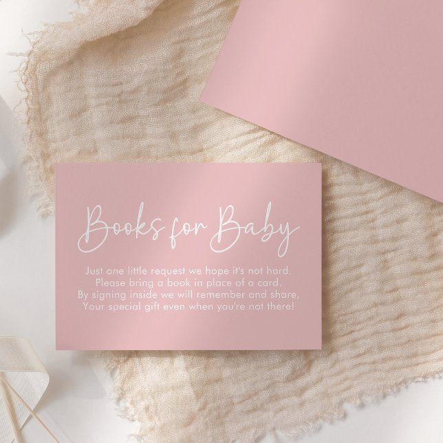 Modern Script Pink Oh Baby Simple Books For Baby Enclosure Card (Creator Uploaded)