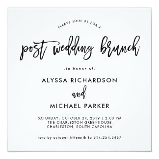 Post Wedding Brunch Invitations Announcements Zazzle Modern Script Post Wedding Brunch Invitation