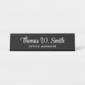 Modern Script Professional Black Desk Name Plate | Zazzle