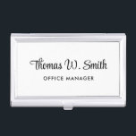 Modern Script Professional Business Card Case<br><div class="desc">Modern professional business card case with your name in a stylish script. Add your job title in simple typography.</div>
