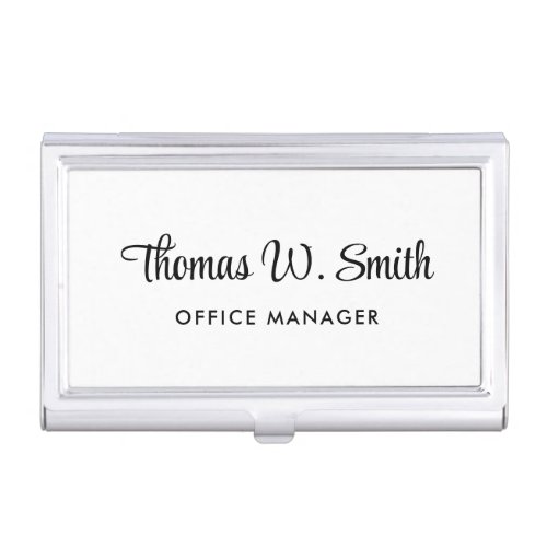 Modern Script Professional Business Card Case