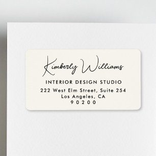 Modern Script Professional Business Return Address Label