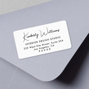 Modern Script Professional Business Return Address Label