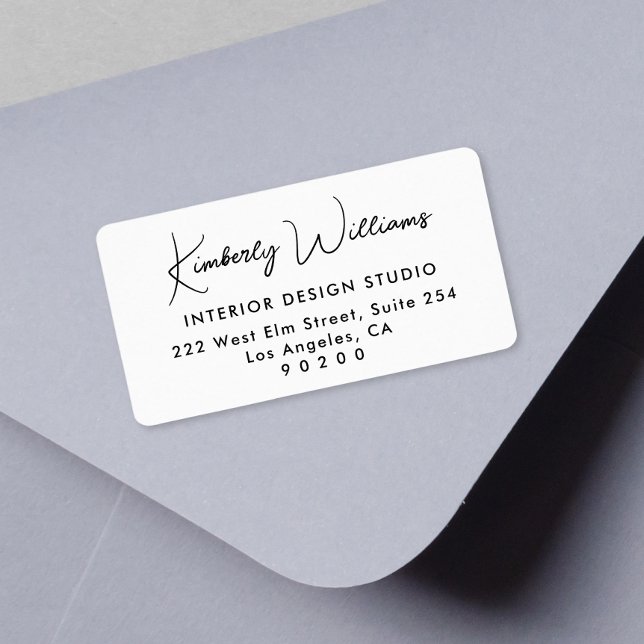 Modern Script Professional Business Return Address Label (Creator Uploaded)