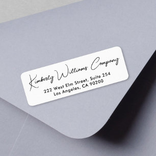 Modern Script Professional Business Return Address Label