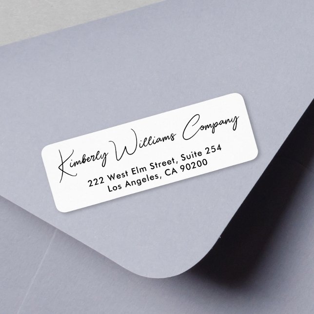 Modern Script Professional Business Return Address Label (Empower your name in our signature script as your logo and brand identity)