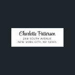 Modern Script Professional Personal Return Address Self-inking Stamp<br><div class="desc">Modern Script Professional Personal Return Address Self Inking Stamp features your custom name or company name in an elegant calligraphy script your return address below. Perfect for wedding invitations, bridal showers, bachelorette party, baby shower, birthday party, save the date, RSVP, Christmas cards, holiday cards, corporate party invitations and events. Designed...</div>