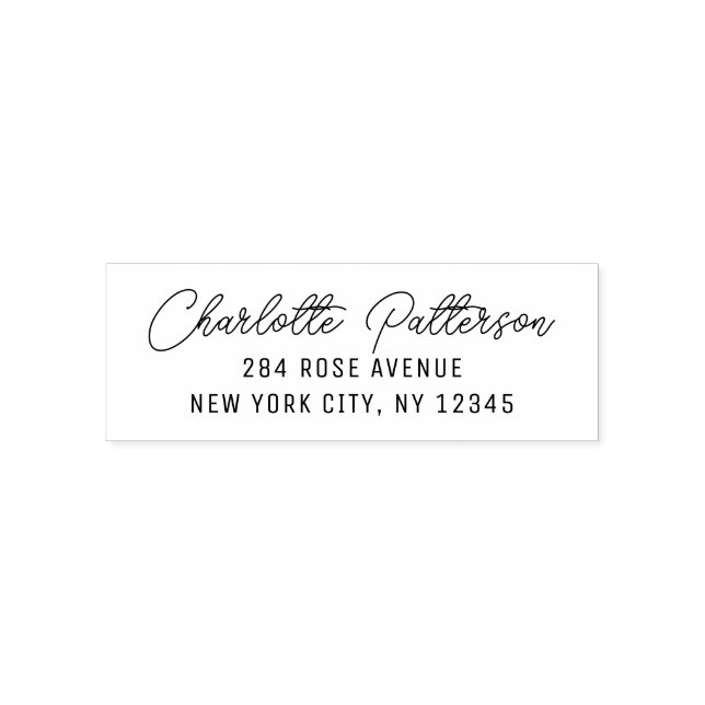 Modern Script Professional Personal Return Address Self-inking Stamp (Design)