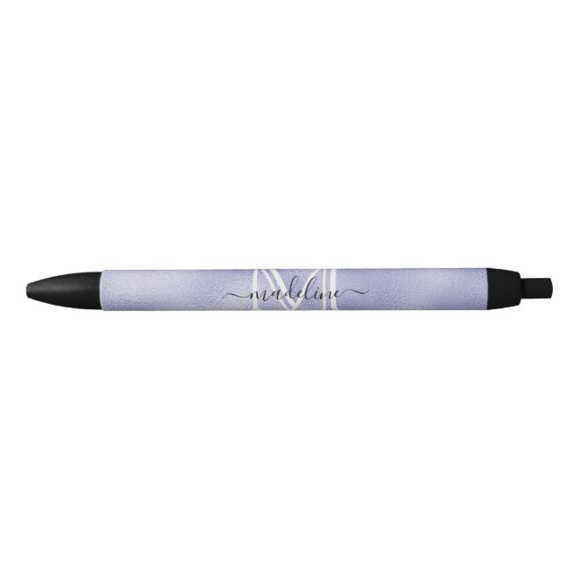 Modern Script Purple Foil Monogram Pen (Front)