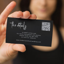 Modern script QR CODE modern RSVP details wedding