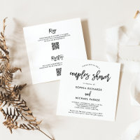 Modern Script QR Code RSVP Registry Couples Shower