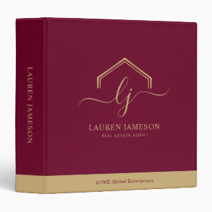 Modern Script Real Estate Promotional Realtor Logo 3 Ring Binder
