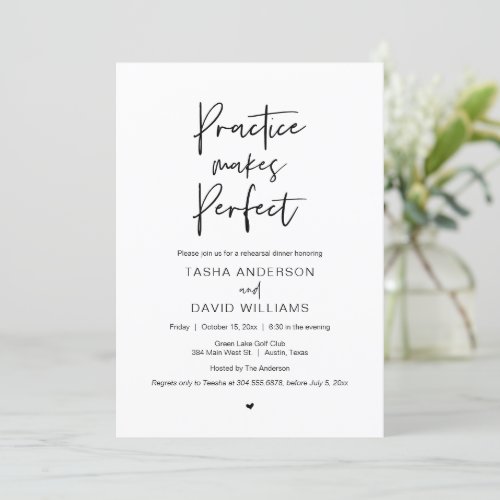 Modern Script Rehearsal Dinner and Party Invitati Invitation