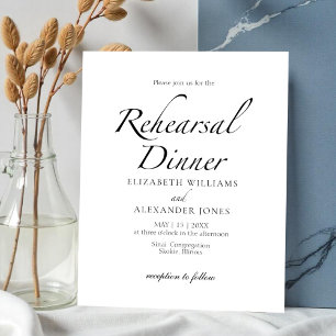 Modern Script Rehearsal Dinner Budget Invitation