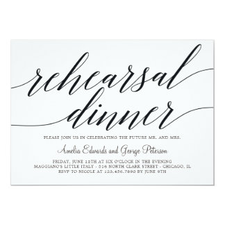 Modern Script Rehearsal Dinner Invitation