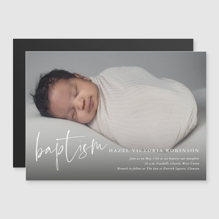 Modern Script Religious Baptism & Christening Invitation Zazzle