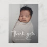 Modern Script Religious Baptism Thank You Postcard