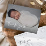 Modern Script Religious Baptism Thank You Postcard