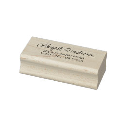 Modern Script Return Address 10a | Wooden Rubber Stamp