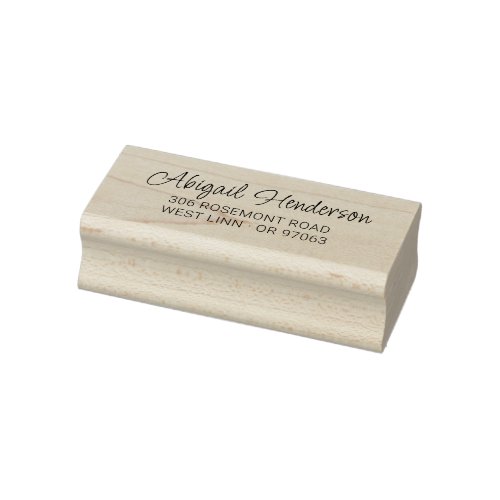 Modern Script Return Address 10a  Wooden Rubber Stamp