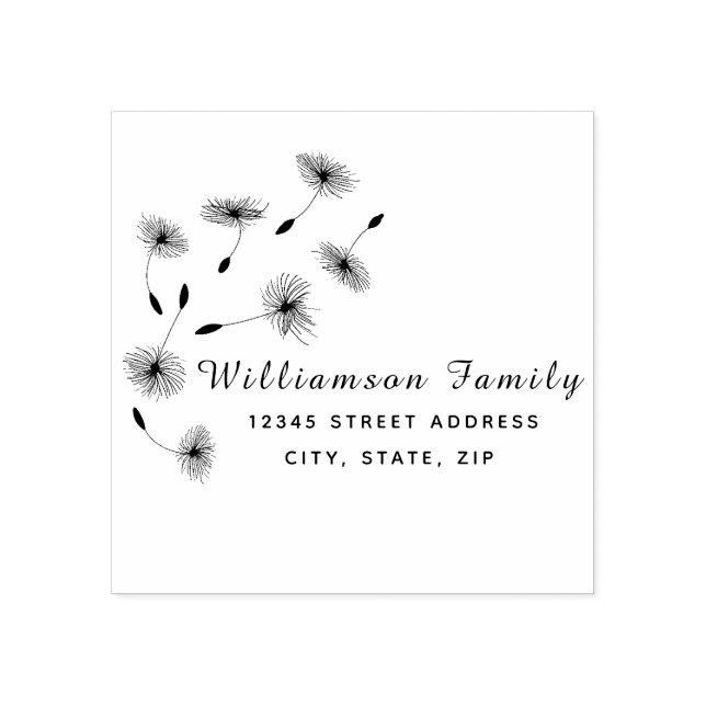 Modern Script Return Address Custom Family Name Rubber Stamp (Imprint)