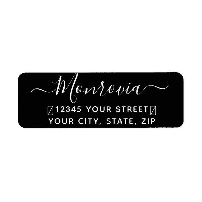 Modern Script Return Address Label (Front)