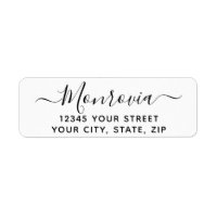 Modern Script Return Address Label